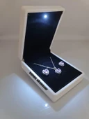 Işıklı Kutusunda Çelik  Kolye ve Küpe thumbnail 3