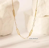 İncili Ataç Çelik kolye A125-1 thumbnail 1