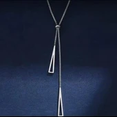 Gümüş Rengi Asansörlü Çelik kolye 060 thumbnail 3