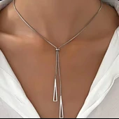 Gümüş Rengi Asansörlü Çelik kolye 060 thumbnail 1