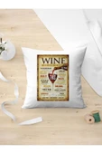 Panorama Ajans Retro Tarzı Severlere Wine Tasarım Oda Dekoru Arkadaşa Kişiye Hediyelik Yastık Kılıfı - 1