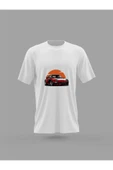 Panorama Ajans Günbatımı Araba Baskılı T-shirt thumbnail 1