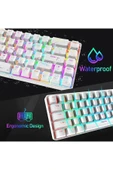 ATAsoft T60 Beyaz Mavi Switch Klavye Kablolu Gaming Driverli Oyuncu Klavyesi T60 Mini Q Klavye - 3