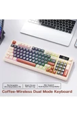 ATAsoft ELEKTRONİK Since 2021 M96 Bluetooth/2.4g Kablosuz Klavye Işıklı Usb Type-c Kablolu Şarj Gösterge Panelli Klavye - 1