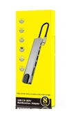 Santa Maria Jewels 8 In 1 Ethernet Sd Usb Type C Hub Hdmı Girişli Macbook Çevirici thumbnail 4