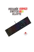 ATAsoft ELEKTRONİK Since 2021 Rgb Kırmızı Switch Q Gaming Tam Mekanik Kablolu Oyuncu Klavyesi Bkb4 - 1