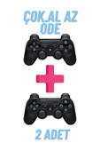 ATAsoft ELEKTRONİK Since 2021 2 Adet Double Ps3 Uyumlu Kablosuz Analog Oyun Kolu Şarj Kablo Hediye - 1