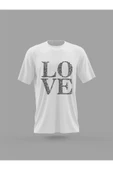 Panorama Ajans Sevgiliye Arkadaşa Love Sticker Baskılı T-shirt - 1