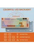 ATAsoft ELEKTRONİK Since 2021 M96 Klavye Bluetooth/2.4g Kablosuz Klavye Işıklı Usb Type-c Kablolu Şarj Gösterge Panelli - 3