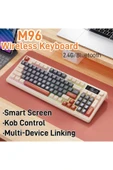 ATAsoft ELEKTRONİK Since 2021 M96 Bluetooth/2.4g Kablosuz Klavye Işıklı Usb Type-c Kablolu Şarj Gösterge Panelli Klavye - 5
