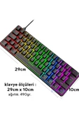 ATAsoft ELEKTRONİK Since 2021 T60 Kırmızı Switch Mekanik Siyah Rgb Klavye Kablolu Gaming Oyuncu Klavyesi T60 Mini Q Klavye Uyumlu - 7