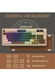 ATAsoft ELEKTRONİK Since 2021 M96 Bluetooth/2.4g Kablosuz Klavye Işıklı Usb Type-c Kablolu Şarj Gösterge Panelli Klavye - 4