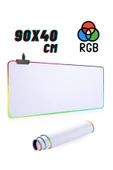 ATAsoft ELEKTRONİK Since 2021 Rgb Düz Beyaz Su Geçirmez Gaming Işıklı Oyuncu Mousepad - 1