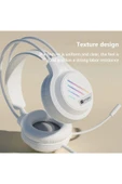 ATAsoft ELEKTRONİK Since 2021 YR-100 RGB Aydınlatmalı Mikrofonlu Gaming Oyuncu Kulaklığı - 3.5mm Jack + USB - Beyaz - 4