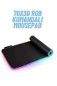 ATAsoft ELEKTRONİK Since 2021 Rgb LED Gaming Mouse Pad Siyah Kaymaz Su Geçirmez Kumandalı Xl Mouse Pad 70X30 - 1