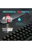 ATAsoft ELEKTRONİK Since 2021 T60 Kırmızı Switch Mekanik Siyah Rgb Klavye Kablolu Gaming Oyuncu Klavyesi T60 Mini Q Klavye Uyumlu - 2