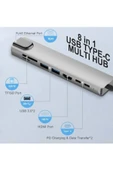 ATAsoft ELEKTRONİK Since 2021 Macbook Pro Air Usb Type-c Hub Dönüştürücü Çevirici Çoklayıcı Usb Hdmı Micro Sd 8 Girişli Çevirici - 2