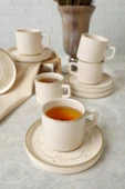 Keramika Taupe Bloom Stackable Çay Takımı 12 Parça 6 Kişilik 22520-28 - 4