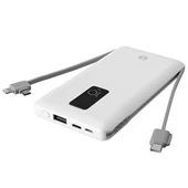 S-link IP-T100C 10000mAh Lightning+Micro+Type C Kablolu Powerbank Beyaz LCDli - 7