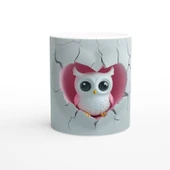 Kalpli Pembe Baykuş Figürlü Baskılı Kupa Bardak thumbnail 1