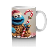 Çocuklara Sütü Sevdiren Kurabiye Canavarı ve Baston Şeker Desenli Kupa Bardak - 4