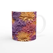 Pastel Bahar Dokulu Çiçek Desenli Kupa Bardak - 3