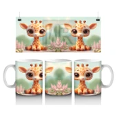 Çocuklara Sütü Sevdiren Zarif Zürafa Yavrusu Kupa Bardak - 1