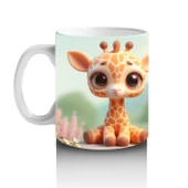 Çocuklara Sütü Sevdiren Zarif Zürafa Yavrusu Kupa Bardak - 2