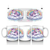 Çocuklara Sütü Sevdiren Gökyüzünde Parıldayan Unicorn Kupa Bardak - 1