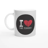 I Love Bull Terrier Temalı Baskılı Kupa Bardak - 2