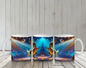 Çocuklara Sütü Sevdiren Disko Topu Altında Dans Eden Dinozor Desenli Kupa Bardak - 6