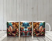 Çocuklara Sütü Sevdiren Neşeli Elfler ve Orman Şenliği Desenli Kupa Bardak - 6