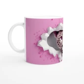 Pembe Gözlü Kar Leoparı Temalı Baskılı Kupa Bardak thumbnail 2