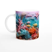 Mercan Ormanında Yüzen Renkler Kupa Bardak thumbnail 2