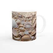 Mercan ve Deniz Yıldızı Motifli Su Altı Temalı Kupa Bardak - 3