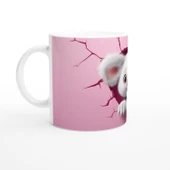 Pembe Duvarı Yırtarak Bakan Sevimli Koala Temalı Baskılı Kupa Bardak thumbnail 2