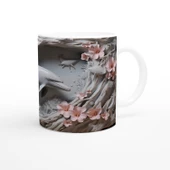 Mercan Çiçekleri Arasında Yüzen Yunus Temalı Kupa Bardak thumbnail 3