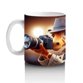 Çocuklara Sütü Sevdiren Fotoğrafçı Zürafa Desenli Kupa Bardak - 2