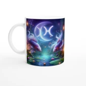 Balık Burcu Baskılı Kahve Kupası - Ay ışığında Zodyak Bahçesi Vs2 thumbnail 1