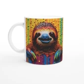 Renk Yağmurunda Gülümseyen Tembel Kupa Bardak - 1