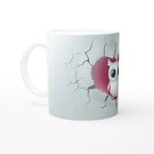 Kalpli Pembe Baykuş Figürlü Baskılı Kupa Bardak thumbnail 2