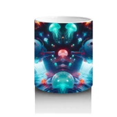 Çocuklara Sütü Sevdiren Işık Saçan Denizaltı Roketleri ve Denizanası Dünyası Desenli Kupa Bardak - 3