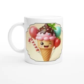 Neşeli Dondurma Partisi Temalı Çocuklara Özel Baskılı Kupa Bardak - 2