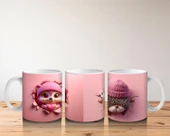 Çocuklara Sütü Sevdiren Neşeli Şapkalı Sincap Kupa Bardak thumbnail 5