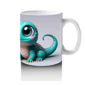 Çocuklara Sütü Sevdiren Neşeli Bukalemun Kupa Bardak thumbnail 4