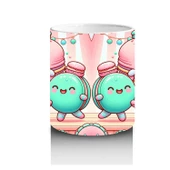 Çocuklara Sütü Sevdiren Neşeli Macaron Ailesi Desenli Kupa Bardak - 3
