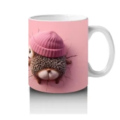 Çocuklara Sütü Sevdiren Neşeli Şapkalı Sincap Kupa Bardak thumbnail 4