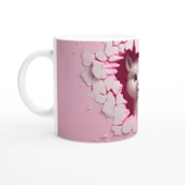 Pembe Duvarı Yırtan Sevimli Lama Temalı Baskılı Kupa Bardak thumbnail 2