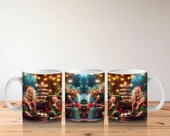 Çocuklara Sütü Sevdiren Neşeli Elfler ve Orman Şenliği Desenli Kupa Bardak - 5