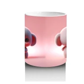 Çocuklara Sütü Sevdiren Kalp Tutan Minik Fil Kupa Bardak thumbnail 3